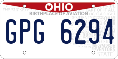OH license plate GPG6294