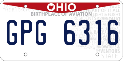 OH license plate GPG6316