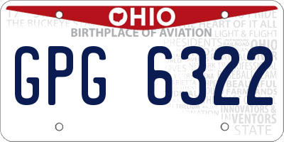 OH license plate GPG6322