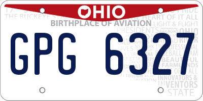 OH license plate GPG6327