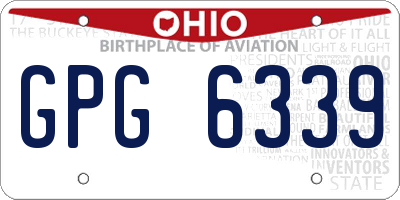 OH license plate GPG6339