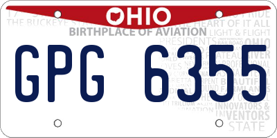 OH license plate GPG6355