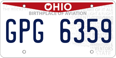 OH license plate GPG6359