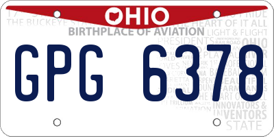 OH license plate GPG6378