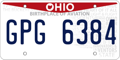 OH license plate GPG6384