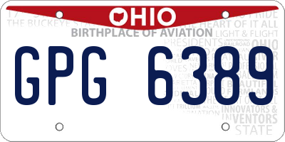 OH license plate GPG6389