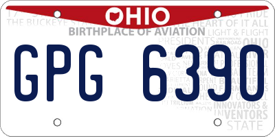OH license plate GPG6390