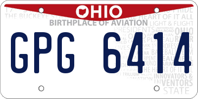 OH license plate GPG6414