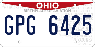 OH license plate GPG6425