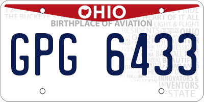 OH license plate GPG6433