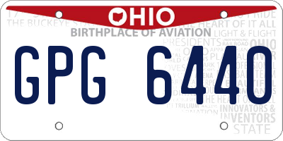 OH license plate GPG6440