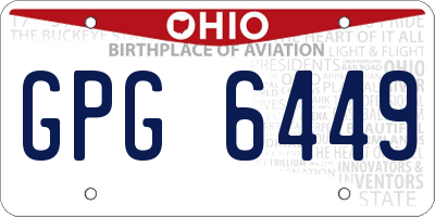OH license plate GPG6449