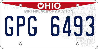 OH license plate GPG6493