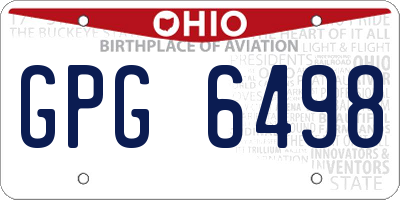 OH license plate GPG6498