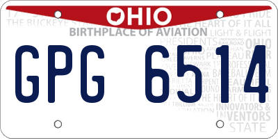 OH license plate GPG6514
