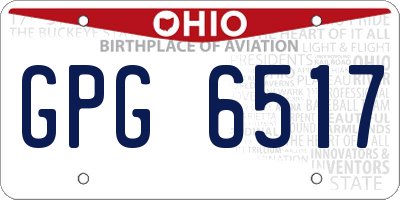 OH license plate GPG6517