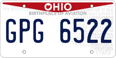 OH license plate GPG6522