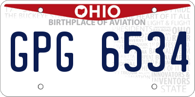 OH license plate GPG6534