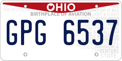 OH license plate GPG6537