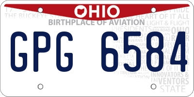 OH license plate GPG6584
