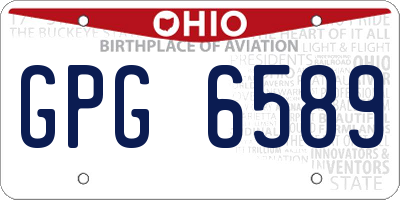 OH license plate GPG6589
