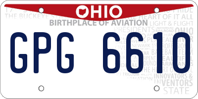 OH license plate GPG6610