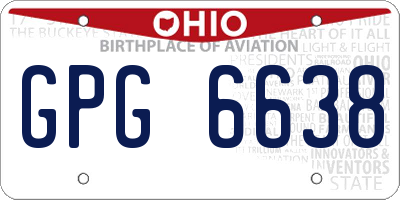 OH license plate GPG6638