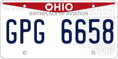 OH license plate GPG6658