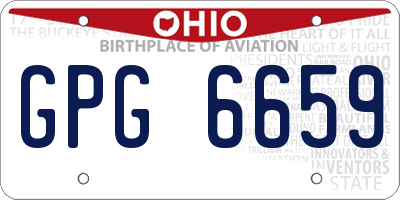 OH license plate GPG6659