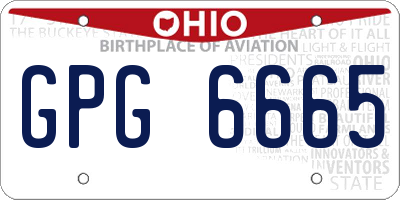 OH license plate GPG6665