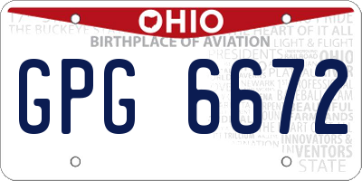 OH license plate GPG6672