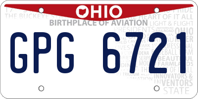 OH license plate GPG6721