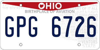 OH license plate GPG6726