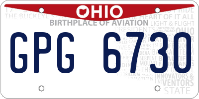 OH license plate GPG6730