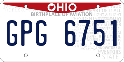OH license plate GPG6751