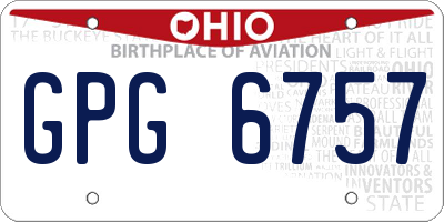 OH license plate GPG6757