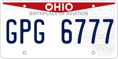 OH license plate GPG6777