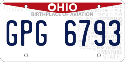 OH license plate GPG6793