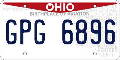 OH license plate GPG6896