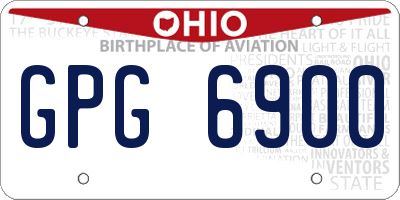 OH license plate GPG6900