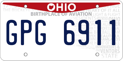 OH license plate GPG6911