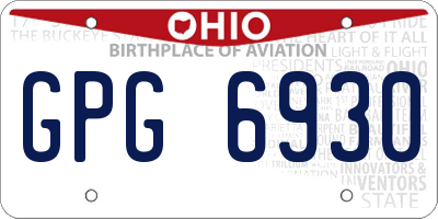 OH license plate GPG6930
