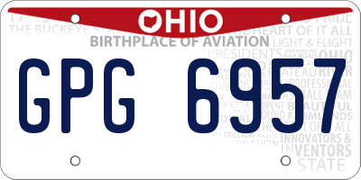 OH license plate GPG6957