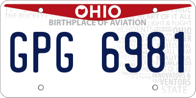 OH license plate GPG6981