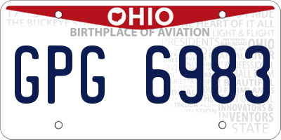 OH license plate GPG6983
