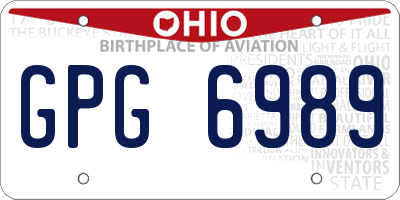 OH license plate GPG6989