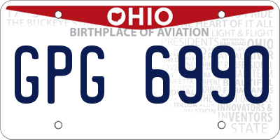 OH license plate GPG6990