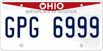 OH license plate GPG6999