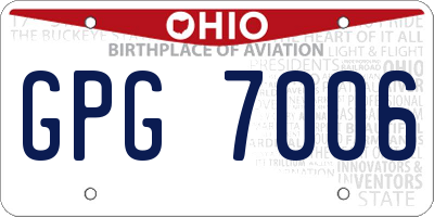 OH license plate GPG7006