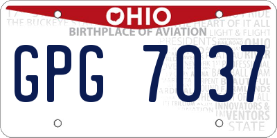 OH license plate GPG7037
